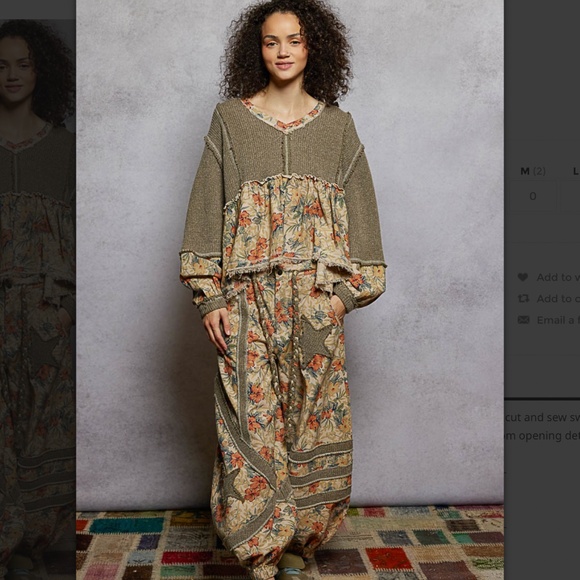 💕POL “ RUBY 3 “ POL  Jogger Pants with Cut and Sew Sweater Knit 87 - Picture 7 of 7